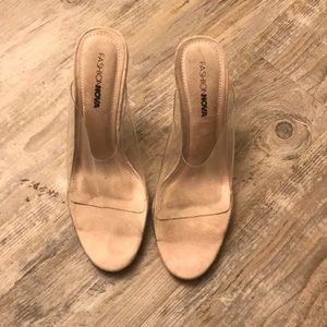 Fashion nova clear heels